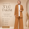 Günlük Rahat 3'lü Tensel pantolon Takım