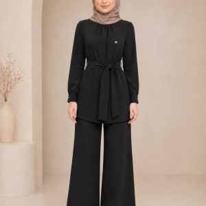Alternative view of Broşlu Şık Salaş Tunik Bol Paça Pantolon Takım