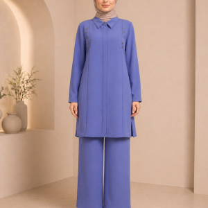 Alternative view of Düğme Detaylı Polo Tunik Pantolon Takım