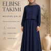 Modal Beli Lastikli Yelekli Elbise